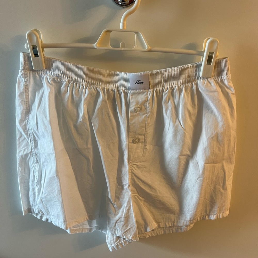 Tna Aritzia White Boxer Shorts